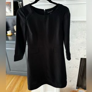 Banana Republic LBD Black sheath dress. 3/4 sleeves, size 0.